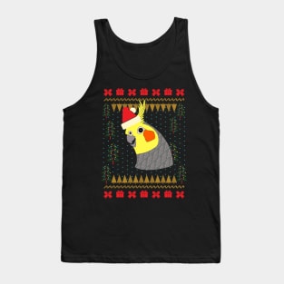 Cockatiel Ugly Christmas Sweater Tank Top